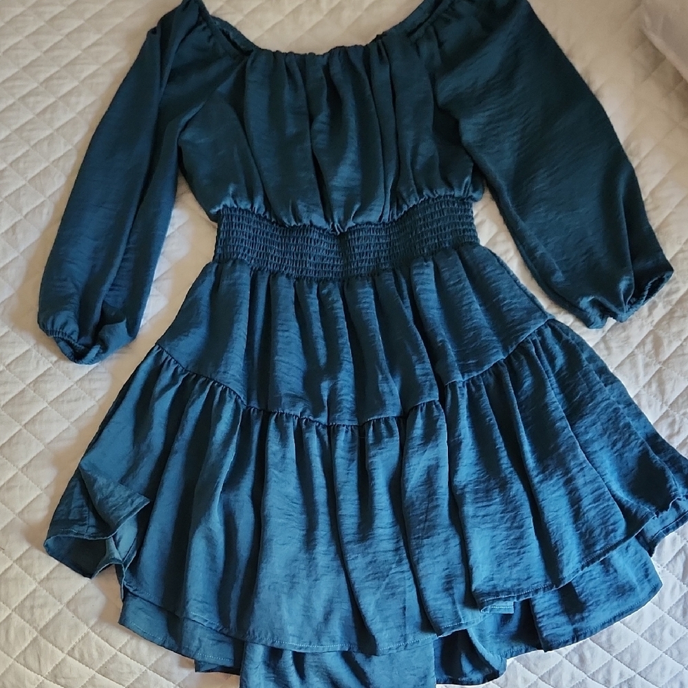 Elegant Teal Womans Dress